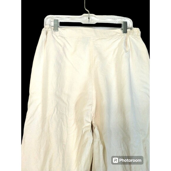 Bala Bala Pants Women's XL Silk Mirror Stud Zip Pockets Winter White Luxury VTG - Picture 11 of 12